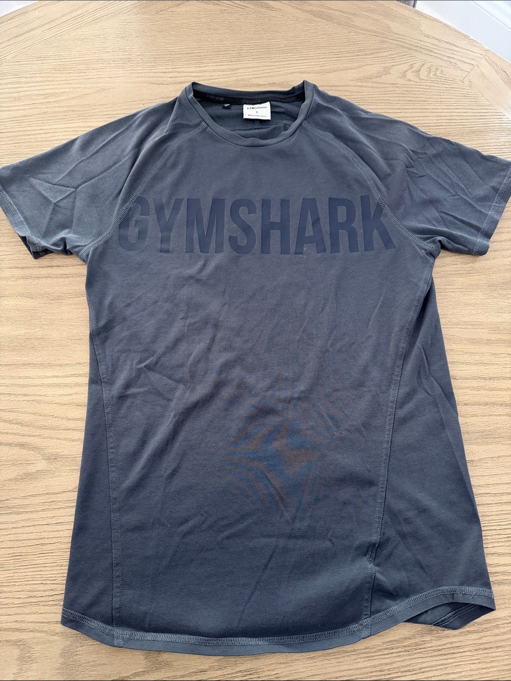 Mens (sz S) Gymshark Gray Short Sleeve slim fit Logo Tee